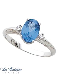 14k White or Yellow Gold 5x3, 6x4, 7x5, 8x6, 9x7, 10x8 and 12x10 mm Oval and Round 3  Stone Ring Setting