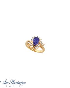 14k Yellow or White Gold Pear Shape Ring Setting