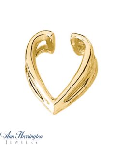 14k Yellow or White Gold 17 x 16 mm Heart Pendant Enhancer