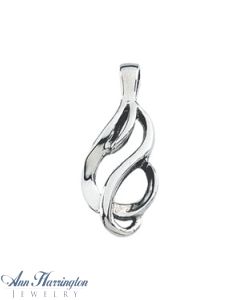 14k White Gold 22 x 10 mm Freeform Pendant