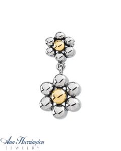 14k 2-Tone Gold 19 x 9 mm Flower Pendant