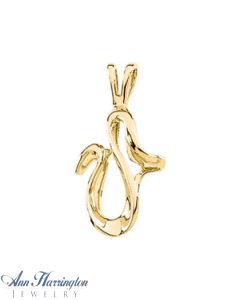 14k Yellow or White Gold 26 x 13 mm Freeform Pendant