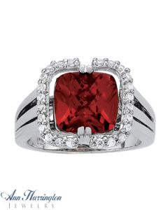 14k White Gold 1/4 ct tw Diamond Antique Style Ring, 10x10 mm Cushion Cut Semi Setting, H3570