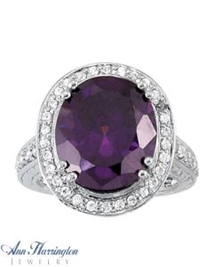 14k White or Yellow Gold 5/8 ct tw Diamond Antiques Style Ring, 16x12 mm Oval Semi Setting, H3663
