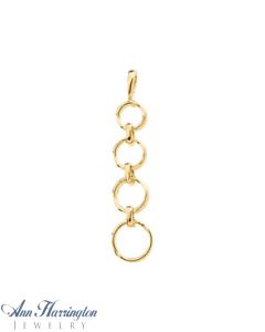 14k Yellow or White Gold 32 x 7 mm Circles Pendant
