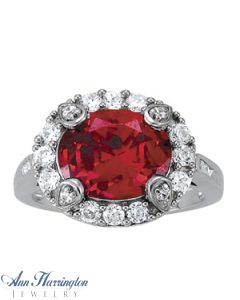 14k White or Yellow Gold 3/8 ct tw Diamond Antique Style Ring, 11x9 mm Oval Semi Setting