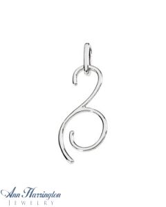 14k White or Yellow Gold 39 x 16 mm Swirl & Curl Pendant