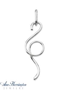 14k White or Yellow Gold 45 x 12 mm Swirl & Curl Pendant