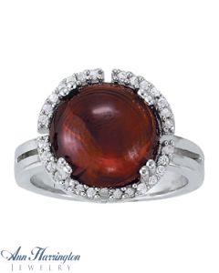 14k White Gold 1/8 ct tw Diamond Vintage Style Ring, 12 mm Round Semi Setting, H3737