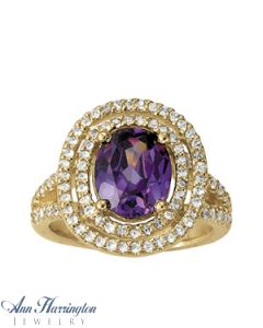 14k Yellow or White Gold 3/4 ct tw Diamond Antique Style Engagement Ring, 10x8 mm Oval Semi Setting, H3910YG