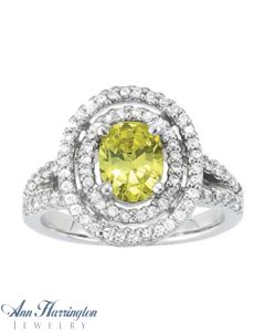 14k White or Yellow Gold 3/4 ct tw Diamond Antique Style Ring, 8x6 mm Oval Semi Setting, H3910