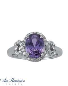 14k White or Yellow Gold 1/5 ct tw Diamond Antique Style Engagement Ring, 9x7mm Oval Semi Setting, H3926