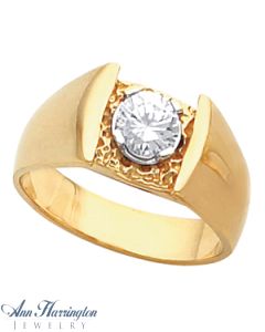 14k Yellow or White Gold 5.8 mm Men's Solitaire Ring Setting
