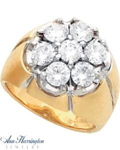 14k 2-Tone or White Gold 5.2 mm Round Men's Solitaire Ring Setting