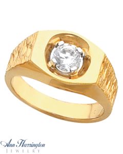 14k Yellow or White Gold 5.7 to 6 mm Men's Nugget Ring Setting