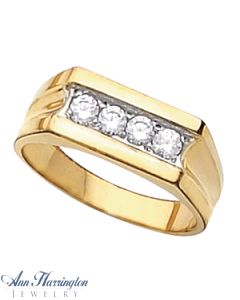 14k Yellow or White Gold Round Men's Solitaire Ring Setting