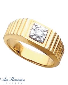 14k 2-Tone or White Gold 4.1 mm Round Men's Solitaire Ring Setting