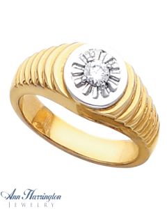 14k 2-Tone or White Gold 4.1 mm Round Men's Solitaire Ring Setting
