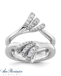 14k White Gold 1/3 ct tw Flanked Diamond Ring Guard