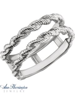 14k White, Yellow, Rose Gold or Platinum Rope Design Ring Guard