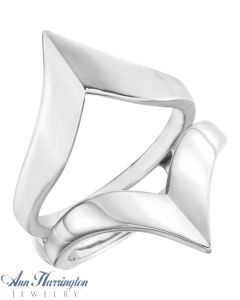 14k White, Yellow Gold or Platinum Chevron Ring Guard, A0148