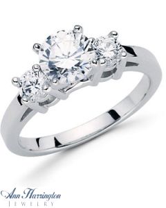 14k White, Yellow or 2-Tone Gold 2.4, 3, 3.4, 3.8, 4.8, 5.2, 5.8 and 6.5 mm 3 Three Stone Ring Mounting