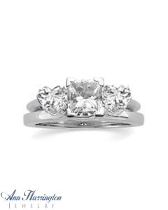 Platinum 1 ct tw Diamond Hearts Bridal Ring Wrap
