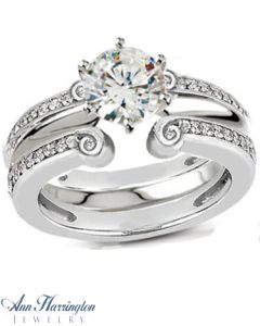 14k White, Yellow Gold or Platinum 5/8 ct tw Diamond Antique Style Ring Guard