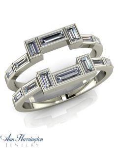 14k White, Yellow, Rose Gold or Platinum 1/2 ct tw Diamond Baguette Ring Guard
