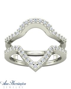 10k or 14k White, Yellow, Rose Gold or Platinum 1/3 ct tw Diamond Antique Style Halo (Any Shape) Ring Guard