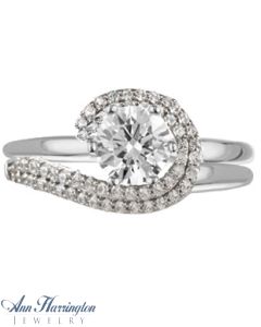 14k White, Yellow Gold or Platinum 3/8 ct tw Diamond Antique Style Swirl Ring Wrap Enhancer, A041