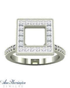 10k or 14k White, Yellow Gold, Rose Gold or Platinum 1/2 ct tw Princess Cut Diamond Antique Style Ring Wrap Enhancer
