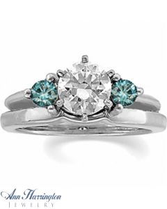 14k White or Yellow Gold 1/3 ct tw Teal Blue Diamond Ring Wrap, A051