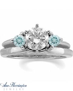 14k White or Yellow Gold 1/3 ct tw Aqua Blue Diamond Ring Wrap, A053