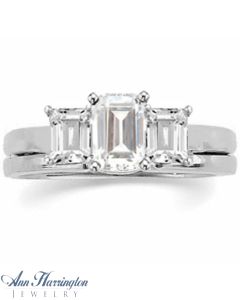 14k White or Yellow Gold 3/8, 1/2 and 5/8 ct tw Emerald Cut Diamond Ring Wrap, A060