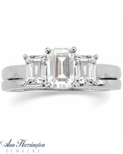 14k White or Yellow Gold 3/8, 1/2 and 5/8 ct tw Emerald Cut Diamond Ring Wrap, A060