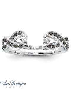 14k White or Yellow Gold .20 ct tw Black and White Diamond Antique Style Ring Enhancer, A061