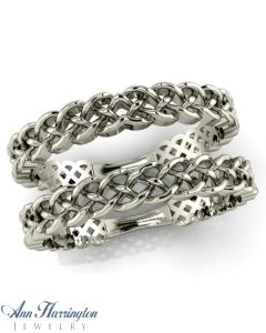 14k White, Yellow, Rose Gold or Platinum Filigree Celtic Design Antique Style Ring Guard