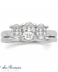 14k White or Yellow Gold 1/3, 1/2 and 5/8 ct tw Oval Cut Diamond Ring Wrap