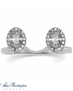 14k White or Yellow Gold 1/3, 1/2 and 5/8 ct tw Oval Cut Diamond Ring Wrap, A064