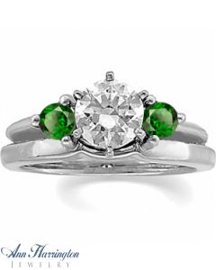 14k White, Yellow Gold or Platinum Genuine Chrome Diopside Ring Enhancer, A068