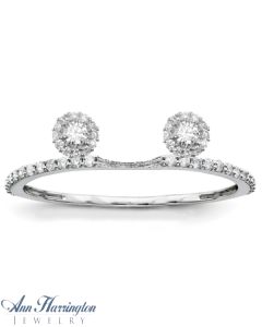 14k White, Yellow Gold or Platinum 3/8 ct tw Diamond Halo Antique Vintage Style Ring Enhancer, A072