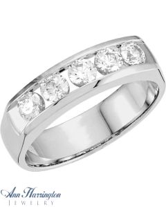 14k White or Yellow Gold 3.8 mm Round 5 Stone Men's Ring Settings