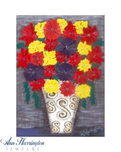 Original Signed 24x18 Flowers in a Vase Oil Painting on Stretched Canvas, A1