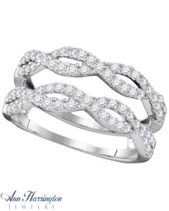14k White or Yellow Gold 3/4 ct tw Diamond Antique Style Ring Guard, A10609