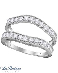 14k White Gold 1 ct tw Diamond Antique Style Ring Guard, A11254
