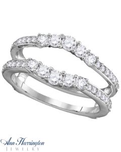 14k White Gold 3/4 ct tw Diamond Antique Style Ring Guard