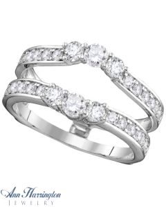 14k White Gold 1 ct tw Diamond Antique Style Ring Guard