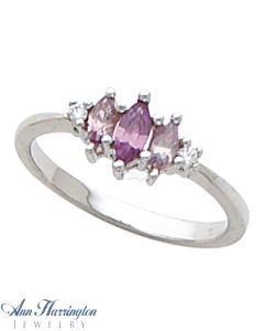 14k White or Yellow Gold 5x3 & 4x2 mm Marquise 3 Stone Ring Setting