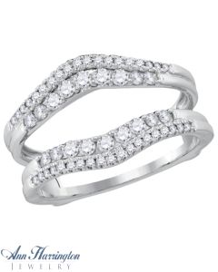 14k White Gold 1/2 ct tw Diamond Antique Style Ring Guard